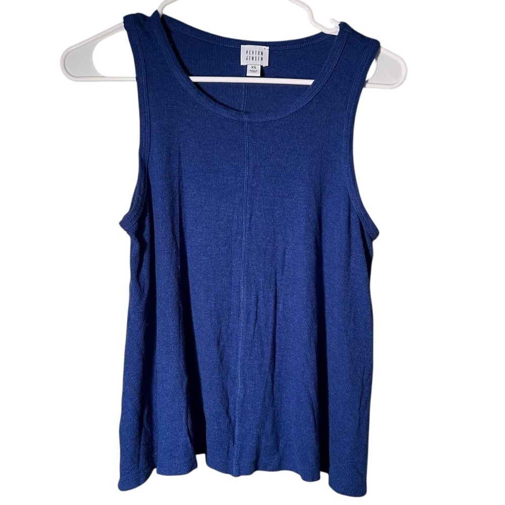 Peyton Jensen Women's Size XS Swing Tank Top‎ Royal Blue Ribbed Crewneck